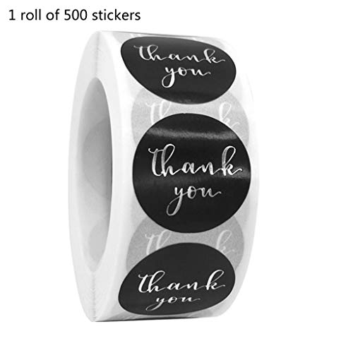 JOYKK 500pcs Danke Aufkleber Gold Silberfolie Siegeletikett für Small Shop Hochzeitsgeschenk - 1# von JOYKK