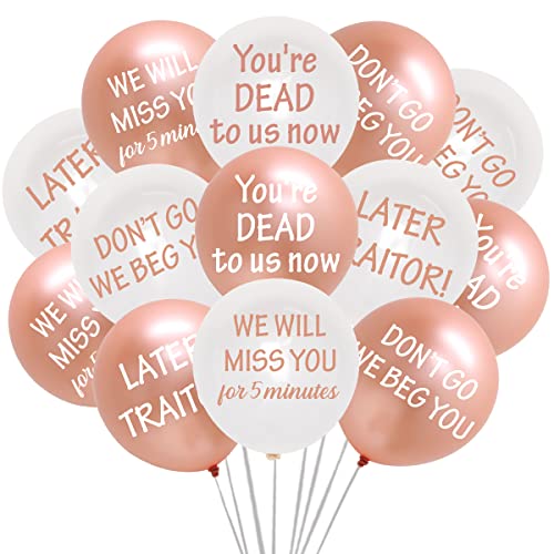 48 Stück Büro Abschieds-Luftballons Büro Abschiedsfeier Zubehör Kollegen Weggehen Ballons für Ruhestand Jobwechsel Abschiedsparty-Dekorationen (Roségold) von JOYMEMO