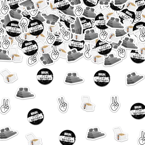 JOYMEMO 200 Stück Black Bruh It's My Birthday Konfetti – Preteen und Teens Geburtstagsdekorationen, doppelseitige Papiertischstreuung, lustige Bruh Teenager Party Tischdekoration Supplies JOYMEMO 200 Stück Black Bruh It's My Birthday Konfetti – Preteen und Teens Geburtstagsdekorationen, doppelseitige Papiertischstreuung, lustige Bruh Teenager Party Tischdekoration Supplies von JOYMEMO