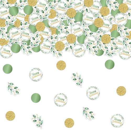 JOYMEMO 200 Stück Greenery Happy Retirement Konfetti, Ruhestand Thema Party Dekorationen für Frauen Männer, Doppelseitiger Druck Papier Tisch Streuung für Abschied Abschied Abschied Party von JOYMEMO