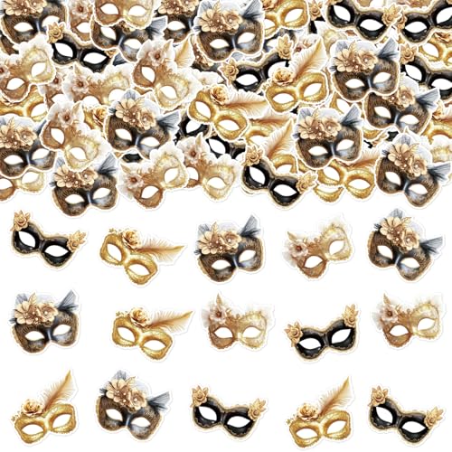 JOYMEMO 200 Stück Maskerade Konfetti für Geburtstag Baby Shower Party, Schwarz Gold Maskerade Ball Geburtstag Dekorationen Frauen, Doppelseitige Maskerade Konfetti Tischstreuung, Karneval Tanzparty JOYMEMO 200 Stück Maskerade Konfetti für Geburtstag Baby Shower Party, Schwarz Gold Maskerade Ball Geburtstag Dekorationen Frauen, Doppelseitige Maskerade Konfetti Tischstreuung, Karneval Tanzparty von JOYMEMO