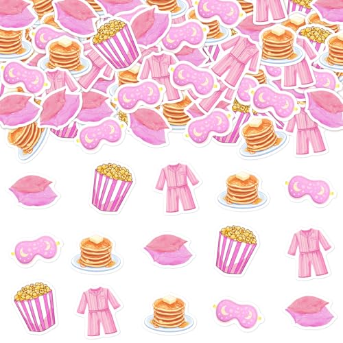 JOYMEMO 200 Stück Pfannkuchen und Pyjamas, Konfetti, rosa Übernachtung, Geburtstagsparty-Dekorationen für Mädchen, doppelseitiger Schlafanzug, Tischstreuung, Nachtausgehen, Schlummer, Spa-Party JOYMEMO 200 Stück Pfannkuchen und Pyjamas, Konfetti, rosa Übernachtung, Geburtstagsparty-Dekorationen für Mädchen, doppelseitiger Schlafanzug, Tischstreuung, Nachtausgehen, Schlummer, Spa-Party von JOYMEMO