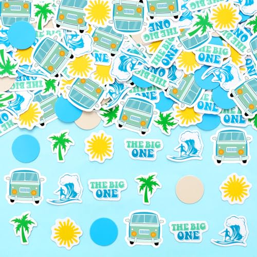 JOYMEMO 200 Stück Surf 1. Geburtstag Konfetti für Junge Mädchen - Blau Grün The Big One Surf Geburtstag Dekorationen, Doppelseitiger Druck Papier Tisch Konfetti Streuung für Strand Hawaii Surfen JOYMEMO 200 Stück Surf 1. Geburtstag Konfetti für Junge Mädchen - Blau Grün The Big One Surf Geburtstag Dekorationen, Doppelseitiger Druck Papier Tisch Konfetti Streuung für Strand Hawaii Surfen von JOYMEMO
