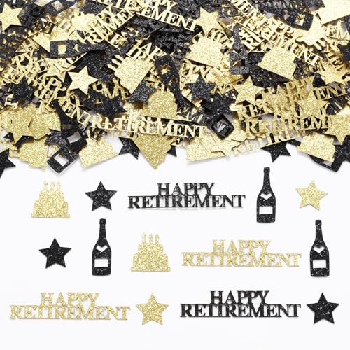 JOYMEMO 200 Stück schwarz-goldenes Konfetti, Abschiedsparty-Dekorationen, Kuchen-, Weinflaschen-Stern-Tischstreuung, Partyzubehör für Damen und Herren JOYMEMO 200 Stück schwarz-goldenes Konfetti, Abschiedsparty-Dekorationen, Kuchen-, Weinflaschen-Stern-Tischstreuung, Partyzubehör für Damen und Herren von JOYMEMO