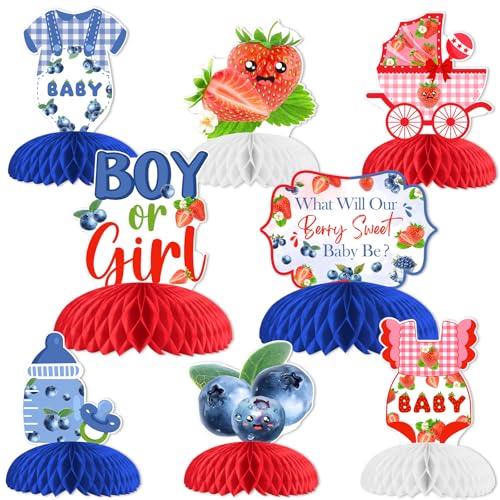 JOYMEMO 8 Stück Erdbeere und Heidelbeere Geschlechtsoffenbarung Wabenaufsätze – Rot / Blau What Will Our Berry Sweet Baby Be Tischaufsätze für Obst, Babyparty, Schwangerschaftsfeier JOYMEMO 8 Stück Erdbeere und Heidelbeere Geschlechtsoffenbarung Wabenaufsätze – Rot / Blau What Will Our Berry Sweet Baby Be Tischaufsätze für Obst, Babyparty, Schwangerschaftsfeier von JOYMEMO