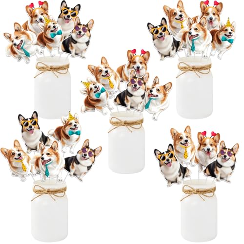 JOYMEMO Corgi Tafelaufsatz, realistische Hunde-Geburtstagsdekoration, doppelseitig, Corgi-Tischdekoration, Partyzubehör, 24 Stück JOYMEMO Corgi Tafelaufsatz, realistische Hunde-Geburtstagsdekoration, doppelseitig, Corgi-Tischdekoration, Partyzubehör, 24 Stück von JOYMEMO