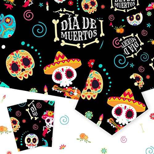 JOYMEMO Dia De Los Muertos Tischdecken, Motiv: Tag der Toten, Zuckerschädel, mexikanische Party-Dekoration, 2 Stück JOYMEMO Dia De Los Muertos Tischdecken, Motiv: Tag der Toten, Zuckerschädel, mexikanische Party-Dekoration, 2 Stück von JOYMEMO