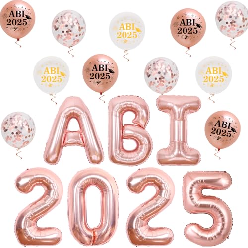 JOYMEMO Klasse von 2025 Glückwünsche Ballons Dekoration für High School Studenten, 2025 ABI Rosa Gold Grad Party Luftballons, ABI 2025 Graduation Ballons Fotografie Hintergrund Party Supplies JOYMEMO Klasse von 2025 Glückwünsche Ballons Dekoration für High School Studenten, 2025 ABI Rosa Gold Grad Party Luftballons, ABI 2025 Graduation Ballons Fotografie Hintergrund Party Supplies von JOYMEMO