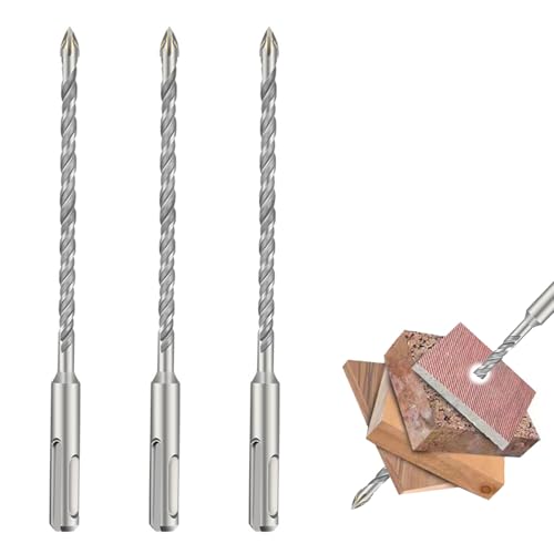 JOYOLA 3 Stück SDS Bohrer, 6mm x 160mm SDS Plus Hammerbohrer, Betonbohrer, Steinbohrer Set, Hammerbohrer mit 4 Hartmetall Schneiden Ideal zum Bohren in Stein, Beton, Naturstein, Ziegelmauer JOYOLA 3 Stück SDS Bohrer, 6mm x 160mm SDS Plus Hammerbohrer, Betonbohrer, Steinbohrer Set, Hammerbohrer mit 4 Hartmetall Schneiden Ideal zum Bohren in Stein, Beton, Naturstein, Ziegelmauer von JOYOLA