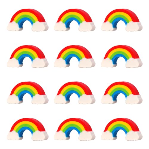 12 Stück Regenbogen Radiergummis Bunte Radiergummi 2B Kinder Radierer Schule Mini Radiergummi Set für Schulen und Büros Malerei Radiergummi von JOYSKY