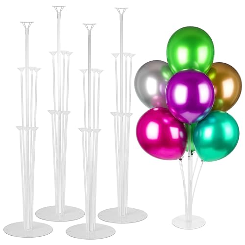 4 Stück Ballonständer Luftballon Ständer Luftballon Halter Set Ballonständer für Luftballons Ballon Stick Halter für Geburtstagsdeko Party Deko Hochzeitsdeko, Tischdeko von JOYSKY