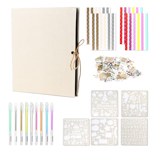 JOYSKY Fotoalbum zum Selbstgestalten 20,5 x 20,5 cm, Leinen Fotoalbum mit 60 Weißen Seiten, Leeres Kraftpapier, DIY Scrapbook Spiralalbum Set für Babys, Familien, Hochzeiten, Jahrestag, Beige JOYSKY Fotoalbum zum Selbstgestalten 20,5 x 20,5 cm, Leinen Fotoalbum mit 60 Weißen Seiten, Leeres Kraftpapier, DIY Scrapbook Spiralalbum Set für Babys, Familien, Hochzeiten, Jahrestag, Beige von JOYSKY