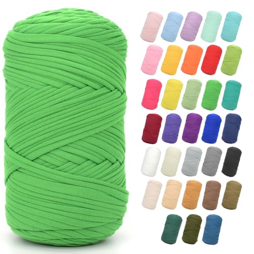 400 g T-Shirt-Garn zum Häkeln, weihnachtliches grünes T-Shirt, grob, elastischer Stoff, dickes T-Shirt-Häkelgarn für Anfänger, Häkeln, Handstricken, Tasche/Korb/Untersetzer/DIY Handwerk/Heimdekoration 400 g T-Shirt-Garn zum Häkeln, weihnachtliches grünes T-Shirt, grob, elastischer Stoff, dickes T-Shirt-Häkelgarn für Anfänger, Häkeln, Handstricken, Tasche/Korb/Untersetzer/DIY Handwerk/Heimdekoration von JOYTAG