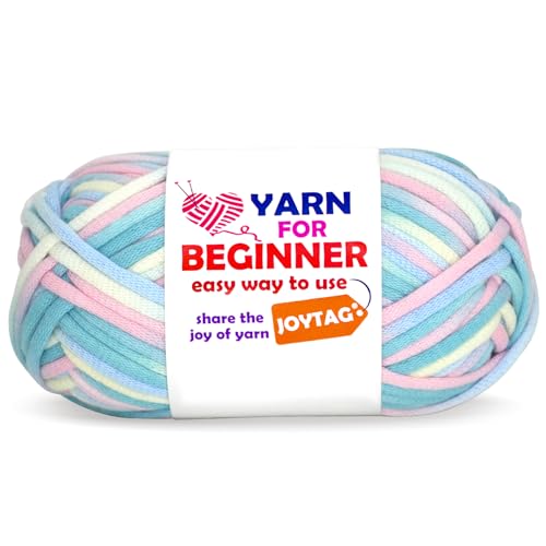 Regenbogen-Häkelgarn für Anfänger zum Häkeln und Stricken, mehrfarbig, Baumwollhäkeln mit leicht zu sehenden Nähten, Baumwoll-Nylon-Mischgewebe, einfaches Garn für Anfänger (Wolkenton) von JOYTAG