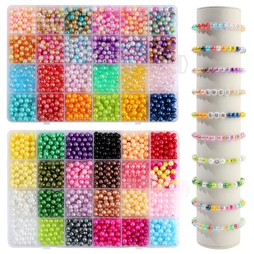 Farben 11520 Stück Perlen Set Zum Auffädeln, Perlenset Polymer Clay Beads für DIY Schmuck Halskette Ohrringe Kette für Kinder Erwachsene (Color D) von JOZEA