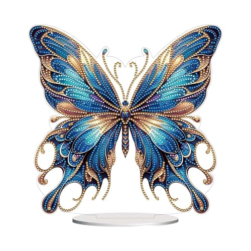JOZMMZEOOA Schmetterling Diamond Painting Deko 24 * 24cm Diamant Malerei Tischdeko zum Hinstellen 5D Diamant Painting Ostern Diamond Malerei Stehend Kunst Set,für Hausgeschenk Deko Kinder Festliches von JOZMMZEOOA