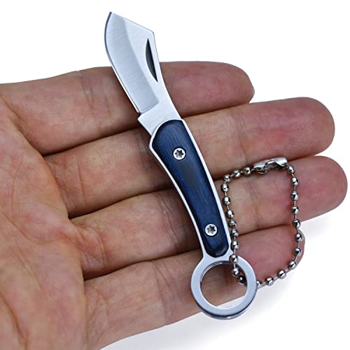 JPCRMOV Mini Klappmesser Messer Taschenmesser mit Schlüsselanhänger, klein Survival Messer Outdoor Camping Knife EDC (Blau) von JPCRMOV