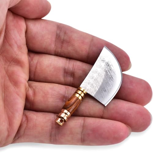 JPCRMOV Mini Messer Feststehend, klein Taschenmesser Gürtelmesser mit Holster, EDC Outdoor Messer Schlüsselanhänger - CNC Technik - Gewicht 8 g - Klingenlänge 3 cm (Stil-D) von JPCRMOV