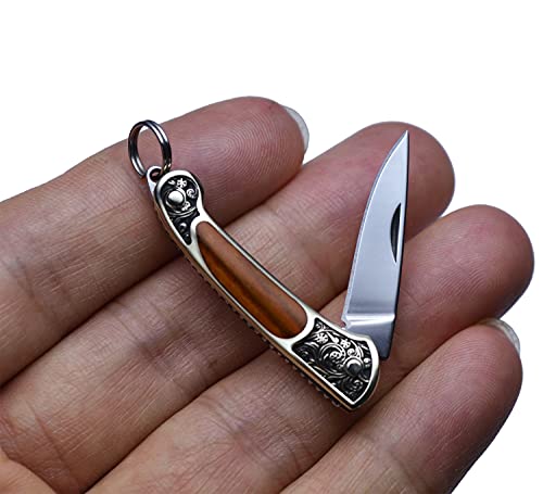 JPCRMOV Klappmesser Super Leicht Mini Messer nur 9 g, kleine Taschenmesser Outdoor Survival Messer, Tragbar klein Schlüsselanhänger X50CR15MoV Edelstahl von JPCRMOV