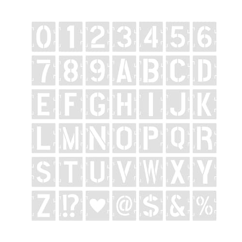 42 Stück Schablone Buchstaben, Buchstabennummer Vorlage, Alphabet Zahlen Buchstaben Schablonen, Zum Malen Von DIY-Kunstprojekten Dekoration(2 * 2.83inch) von JPESYGFDK