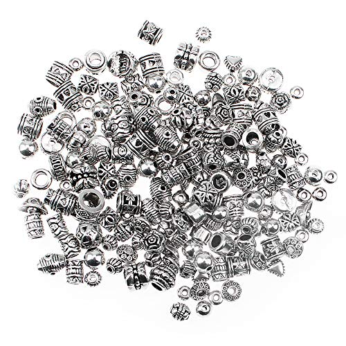 Tibetische Silber Perlen JPGhaha 200 Stück Große Loch Perlen Tibetischen Stil Antik Silber Metall Spacer Perlen Silber für Heimwerker Anhänger Tibetische Silber Perlen JPGhaha 200 Stück Große Loch Perlen Tibetischen Stil Antik Silber Metall Spacer Perlen Silber für Heimwerker Anhänger von JPGhaha