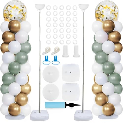 Ballonständer-Set, 2 Stück, 6,6 m, verstellbarer Ballonständer-Set, mit Metall-Teleskopsäule, für Babyparty, Geburtstag, Party, Abschlussfeier, Hochzeitsdekoration Ballonständer-Set, 2 Stück, 6,6 m, verstellbarer Ballonständer-Set, mit Metall-Teleskopsäule, für Babyparty, Geburtstag, Party, Abschlussfeier, Hochzeitsdekoration von JPORSHU