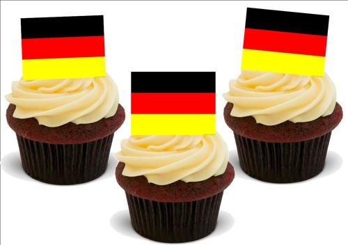 12 Stück Standup Premium Oblaten Kuchendekoration Deutschlandflagge Deutschland von JPS