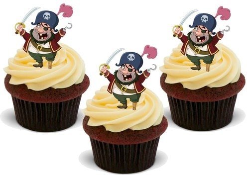 EIN BEINIGER PIRAT - 12 essbare hochwertige stehende Waffeln Kuchen Toppers - ONE-LEGGED PIRATE EIN BEINIGER PIRAT - 12 essbare hochwertige stehende Waffeln Kuchen Toppers - ONE-LEGGED PIRATE von JPS