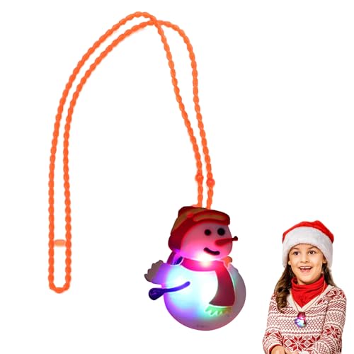 JPSDOWS Leuchtende Weihnachtskette | Cartoon-Weihnachtsanhänger mit 3 Beleuchtungsmodi,Batteriebetriebener Schmuck für den Alltag, Partys, süßer Anhänger für Jungen und ädchen von JPSDOWS