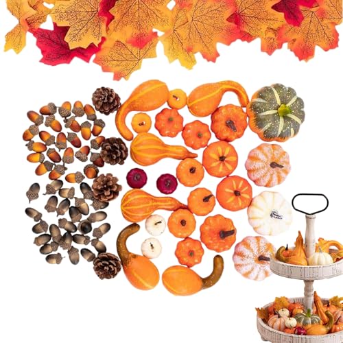 Kürbisse Dekoration, 166/180 Stück Tischdekorationen Eicheln Thanksgiving Ernte, Tischdekoration Für Hochzeit Küche Eingang Tür von JPSDOWS