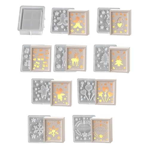 Silikonformen-Set mit 10 Weihnachtsformen zum Gießen – Dekoration für Haus und Kreationen aus Ton, Gips, , Seife, Festtage, Herbst, Wohnzimmer von JPSDOWS