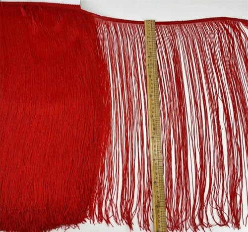 50 cm/100 cm Langer Spitzenbesatz, Quaste, Fransen für DIY-Lateinamerika-Kleid, Bühnenkleidung, Vorhangzubehör, 2 Meter/Los, 50 cm, Rot 50 cm/100 cm Langer Spitzenbesatz, Quaste, Fransen für DIY-Lateinamerika-Kleid, Bühnenkleidung, Vorhangzubehör, 2 Meter/Los, 50 cm, Rot von JPWNVF