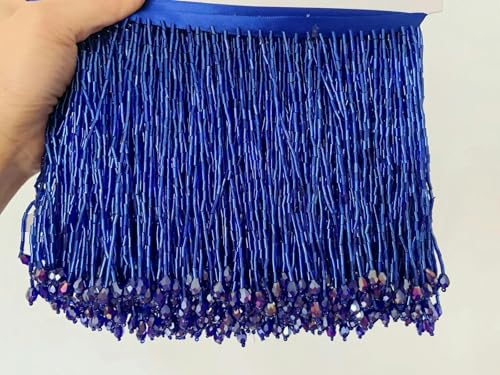 Fransenbesatz mit Quasten und Kristallperlen, 15 cm, violett, für selbstgemachte lateinamerikanische Tanzkleidung, Kleider, Tanzkostüme, Besatz 1 Yard-1 Yard-blau Fransenbesatz mit Quasten und Kristallperlen, 15 cm, violett, für selbstgemachte lateinamerikanische Tanzkleidung, Kleider, Tanzkostüme, Besatz 1 Yard-1 Yard-blau von JPWNVF