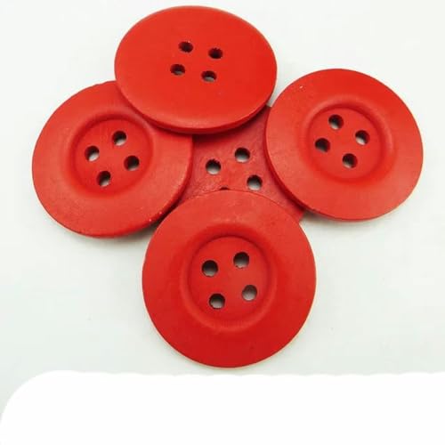 Holzknöpfe, 50 mm, gemischte Malerei, Holzfarbe, für Mantel, Nähen, Kleidung, Zubehör, Kleidung, Rot, 8 Stück Holzknöpfe, 50 mm, gemischte Malerei, Holzfarbe, für Mantel, Nähen, Kleidung, Zubehör, Kleidung, Rot, 8 Stück von JPWNVF