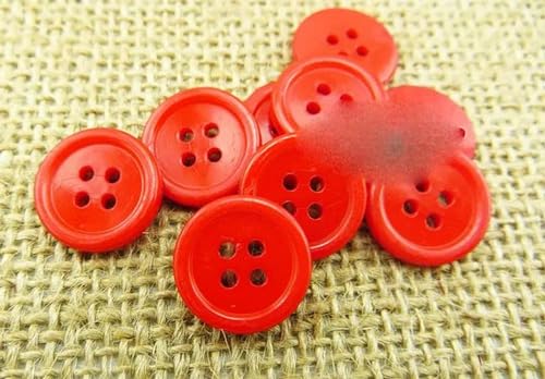 Knöpfe aus Kunststoff, 10 mm ~ 38 mm, farbgefärbt, für Hemden, Dekoration, Mantel, Nähen, Kleidung, Zubehör, Kleidung, P-112, Rot, 13 mm, 100 Stück Knöpfe aus Kunststoff, 10 mm ~ 38 mm, farbgefärbt, für Hemden, Dekoration, Mantel, Nähen, Kleidung, Zubehör, Kleidung, P-112, Rot, 13 mm, 100 Stück von JPWNVF