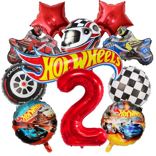 cars geburtstagsdeko, 11PCS Rennwagen Folienballons 2 Jahre Junge Helm, RennautoBallons, Motorrad, schwarz-weiß karierte Rennauto Folienballons Set cars geburtstagsdeko, 11PCS Rennwagen Folienballons 2 Jahre Junge Helm, RennautoBallons, Motorrad, schwarz-weiß karierte Rennauto Folienballons Set von JPWPFAA