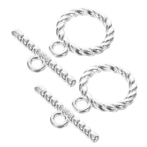 2 Sets Silber -Toggle -Verschlüsse langlebige Vintage -Schmuckanschlüsse für Halskettenarmband DIY Leichte stilvolle Verschlüsse zum Ersatzfest und dekorativen Accessoires von JPXXFM