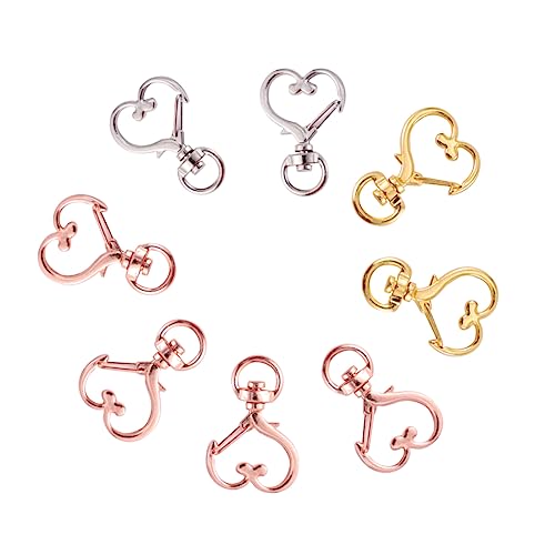 30pcs Herzform Schlüsselhalter kreativer Zinklegierung Schlüsselbund Accessoires Silber Gold und Roségold für Männer Frauen zur Schlüsseldekoration Geben von JPXXFM