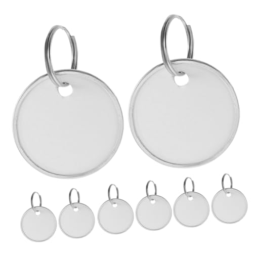 50pcs Schlüsselbezeichnungen mit Ringen leere beschreibbare Tags mit geteilten Ringen zum Identifizieren von Schlüsseln Gepäck Haustiernamen und haltbareres Metall von JPXXFM