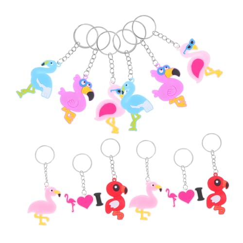 JPXXFM 12pcs Flamingo Schlüsselbund Anhänger kreativer PVC Flamingo -Schlüsselringe Stile für Taschen Telefone und Autoschlüssel für jeden Anlass von JPXXFM