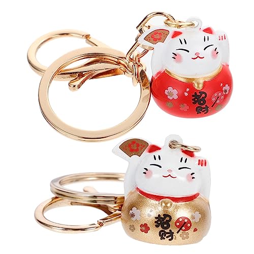 JPXXFM 2pcs niedliche Fortune -Katze Keychains Tierdekor für Rucksackbeutel charmante Hangdekoration mit Chime Bell für Partys, die schenken von JPXXFM
