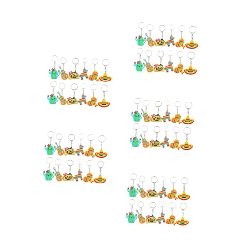 JPXXFM 60 PCs Schlüsselkette Geldbörse Charms Bag Keychain Charms Cactus Schlüsselbund Fiesta Party Keychain Geldbeutel Charm Anhänger Autoschlüssel Anhänger mexikanischer Schlüsselbund Anhänger von JPXXFM
