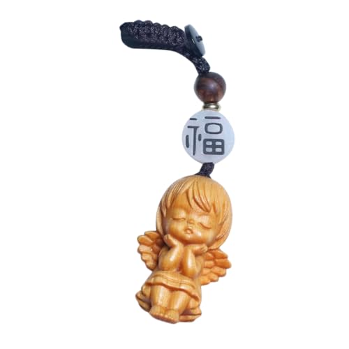 JPXXFM Hölzerne Engel Ornament Wings Miniatur Religiöse Figur für Dekor Garten Display stilvoller Engel Anhänger für Schlüsselbund -Desktop -Akzente von JPXXFM