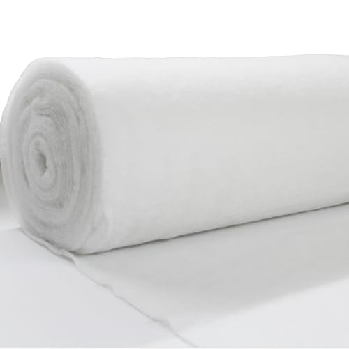 JPstraps - Polsterwatte Volumenvlies (60 g/m², 160 cm Breite), Mikrofaser-Nappa, weich und dünn, für Bastelarbeiten, Plüschtiere, Kissen, Kissen und Bettdecken (weiß, 2 Meter) von JPstraps