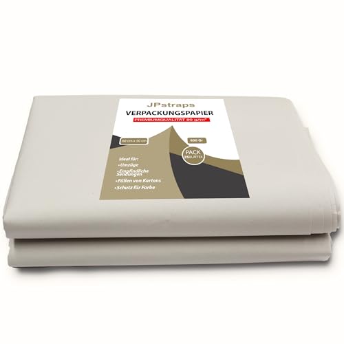 JPstraps - Packpapier 60 x 50 cm – Verpackungsmaterial für Umzug & Schutz – Packseide für Verpackung, Basteln & Quilten (25 Stück / 60 cm x 50 cm) von JPstraps