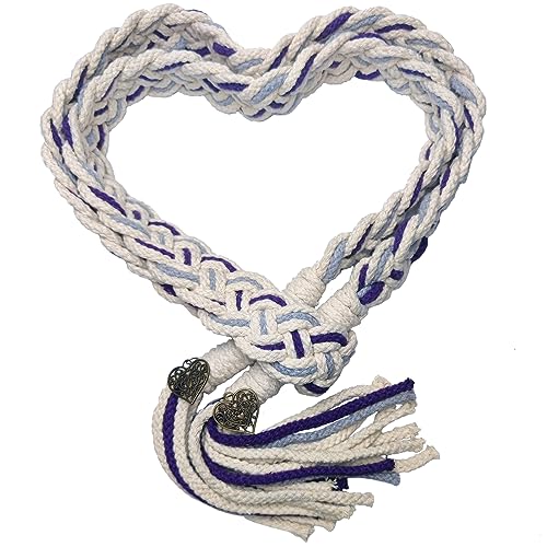 Handfasting Schnur für Hochzeitszeremonie, natürliche Baumwolle, Lasso-Seil, traditionelles keltisches Muster, handgefertigt (lila) von JQKING