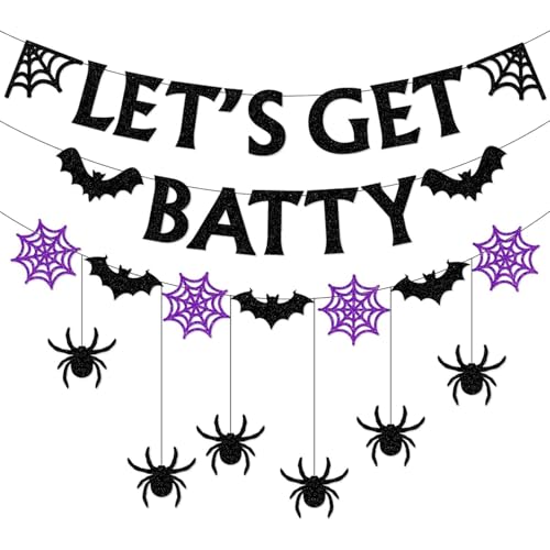 Halloween Schillernde holografische Fledermaus-Dekorationen, 17 Stück Neon Glitzer 3D Wandaufkleber & Banner für Kindergeburtstagsfeiern Hotel Transsilvanien Themed Hanging Supplies (style-2) von JQTOP