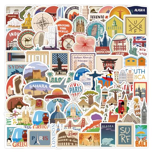 100stück Globale Reise Graffiti Aufkleber, Vintage weltweite Symbole Stickers Aesthetic Set Für Scrapbook/Koffer/Fotoalbum/Laptop/Journaling 100stück Globale Reise Graffiti Aufkleber, Vintage weltweite Symbole Stickers Aesthetic Set Für Scrapbook/Koffer/Fotoalbum/Laptop/Journaling von JRILUO