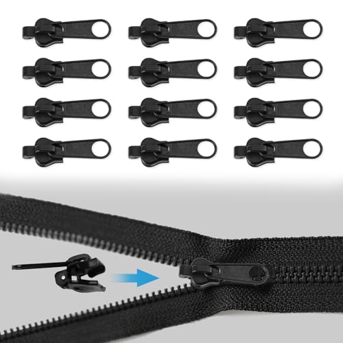 Reißverschluss Zipper für Reißverschluss Universell, 3 Größen (1.3 x 3.6 x 1.1 cm, 1.1 x 3.4 x 1 cm, 1 x 2.8 x 0.85 cm), Geeignet für Jacken, Rucksäcke, Einfach zu Verwenden von JRILUO