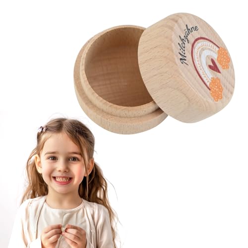 Holz Zahnfee Box, Zahndose Milchzähne, Milchzahndose aus Holz, Runde Zahndose für Milchzähne, Zahnfee Geschenk für Jungen & Mädchen, Zahndose aus Holz zum Gedenken an Den Ersten Zahn Holz Zahnfee Box, Zahndose Milchzähne, Milchzahndose aus Holz, Runde Zahndose für Milchzähne, Zahnfee Geschenk für Jungen & Mädchen, Zahndose aus Holz zum Gedenken an Den Ersten Zahn von JRJRN